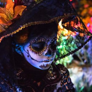 Dias de los muertos, jeune fille méxicaine à Campeche, Méxique