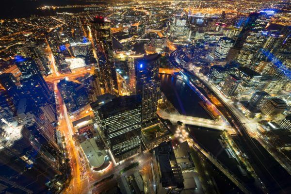 Vue de Melbourne en Australie depuis la Eureka Tower.