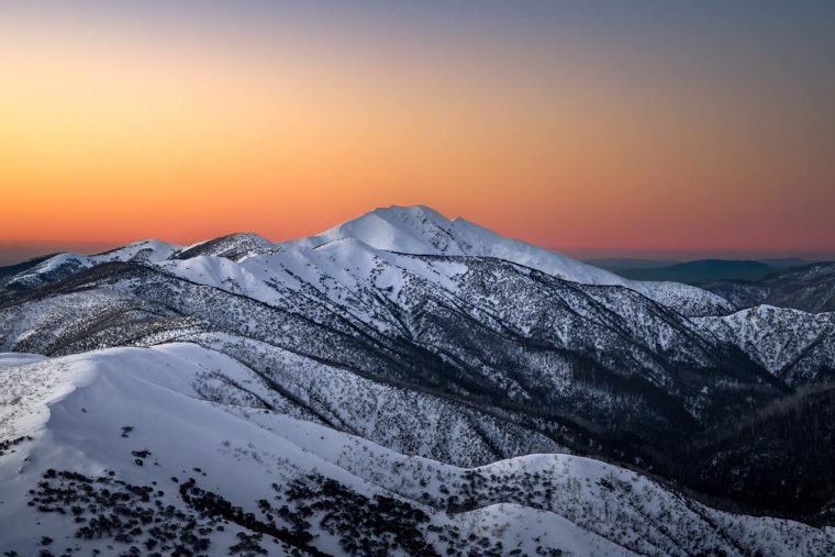 Le mont Feathertop à Hotham, Australie